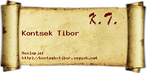 Kontsek Tibor névjegykártya